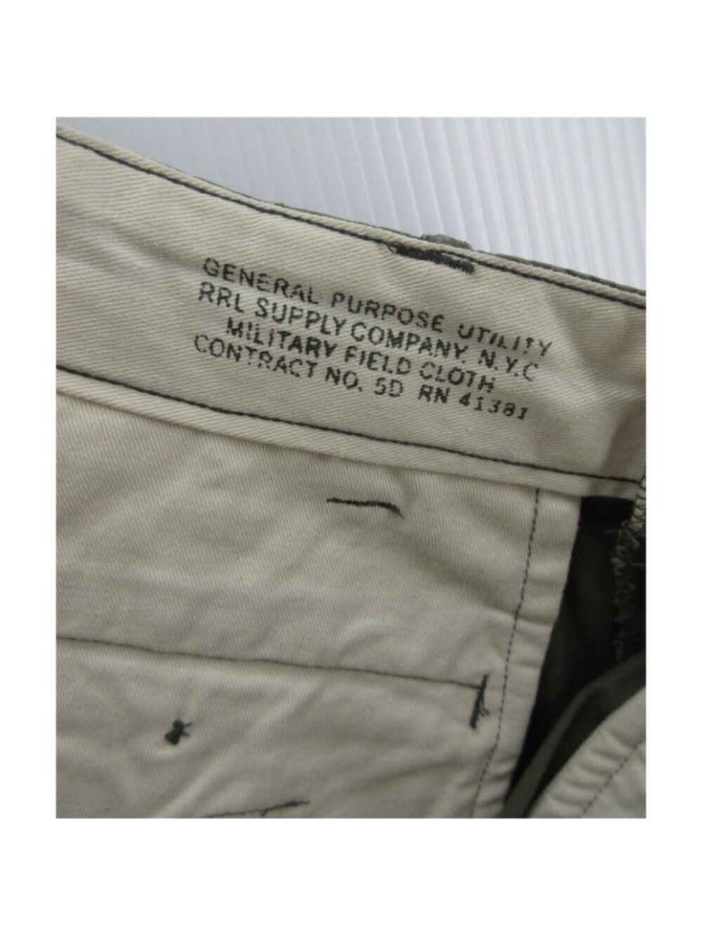 RRL Ralph Lauren Pants 32X32 Military Field Cloth Utility Button Fly - Picture 11 of 13